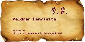 Valdman Henrietta névjegykártya